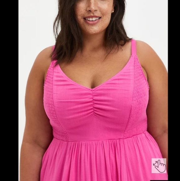 Sold!!! Torrid Pink Midi Dress - Picture 4 of 5